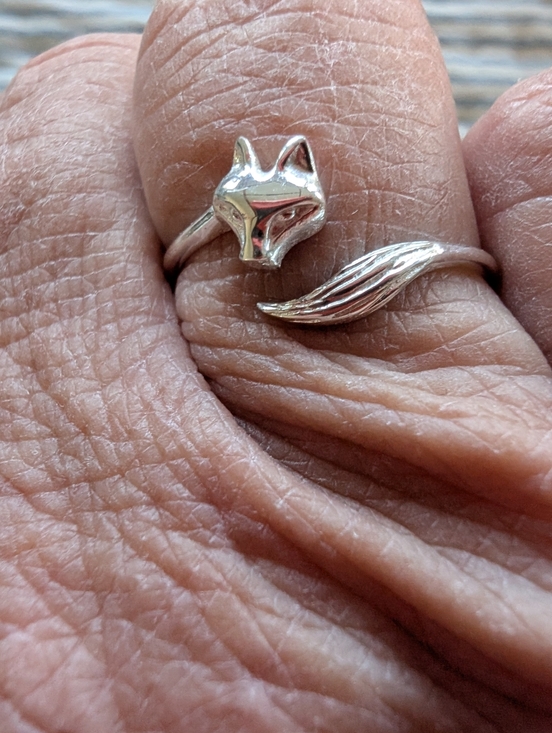 Jewelry - Sterling Silver Fox Head And Bushy Tail Ring